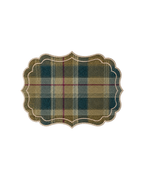 Tischset Wolle Tartan mit silbernem Rand, 2er-Set
