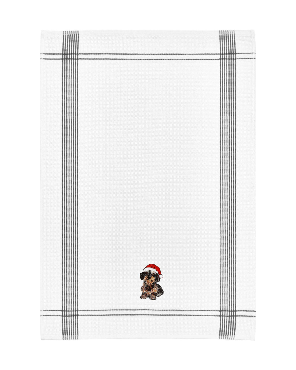 Geschirrtuch Weihnachtsdackel Bestickt