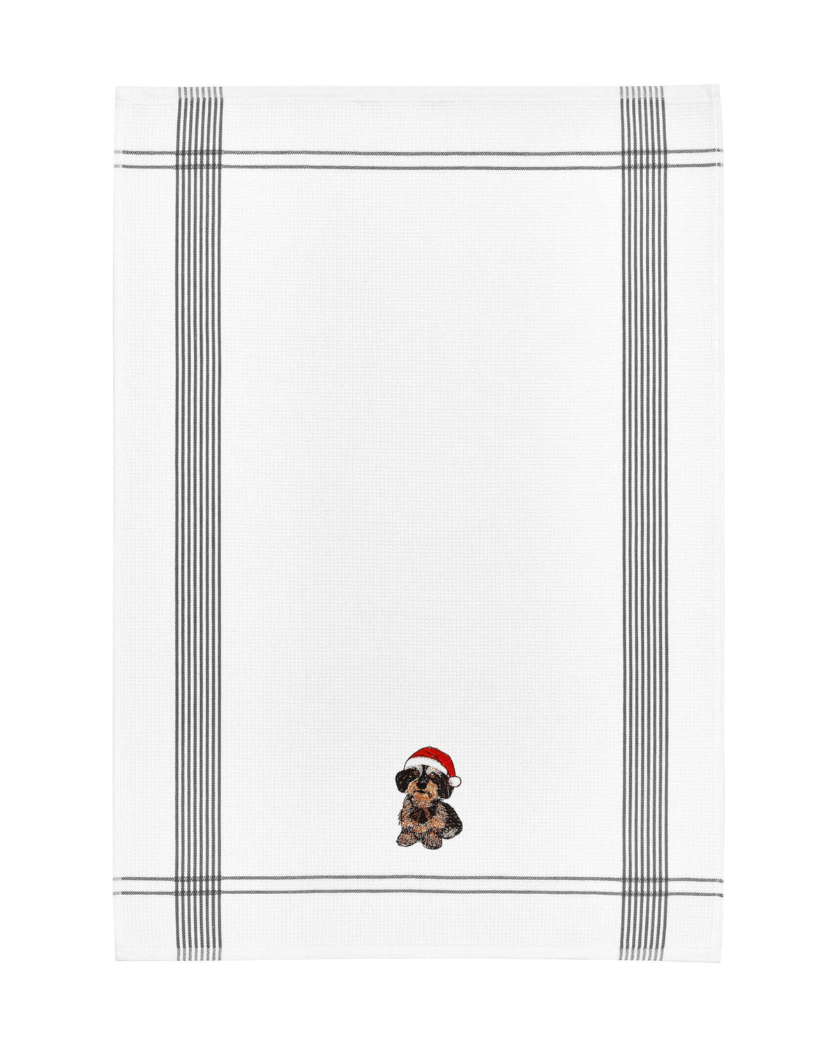Geschirrtuch Weihnachtsdackel Bestickt