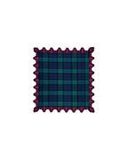 Serviette Blau kariert mit besticktem Rand, 2er-Set