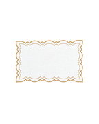 Tischset Weiß mit besticktem Rand Gold, 2er-Set
