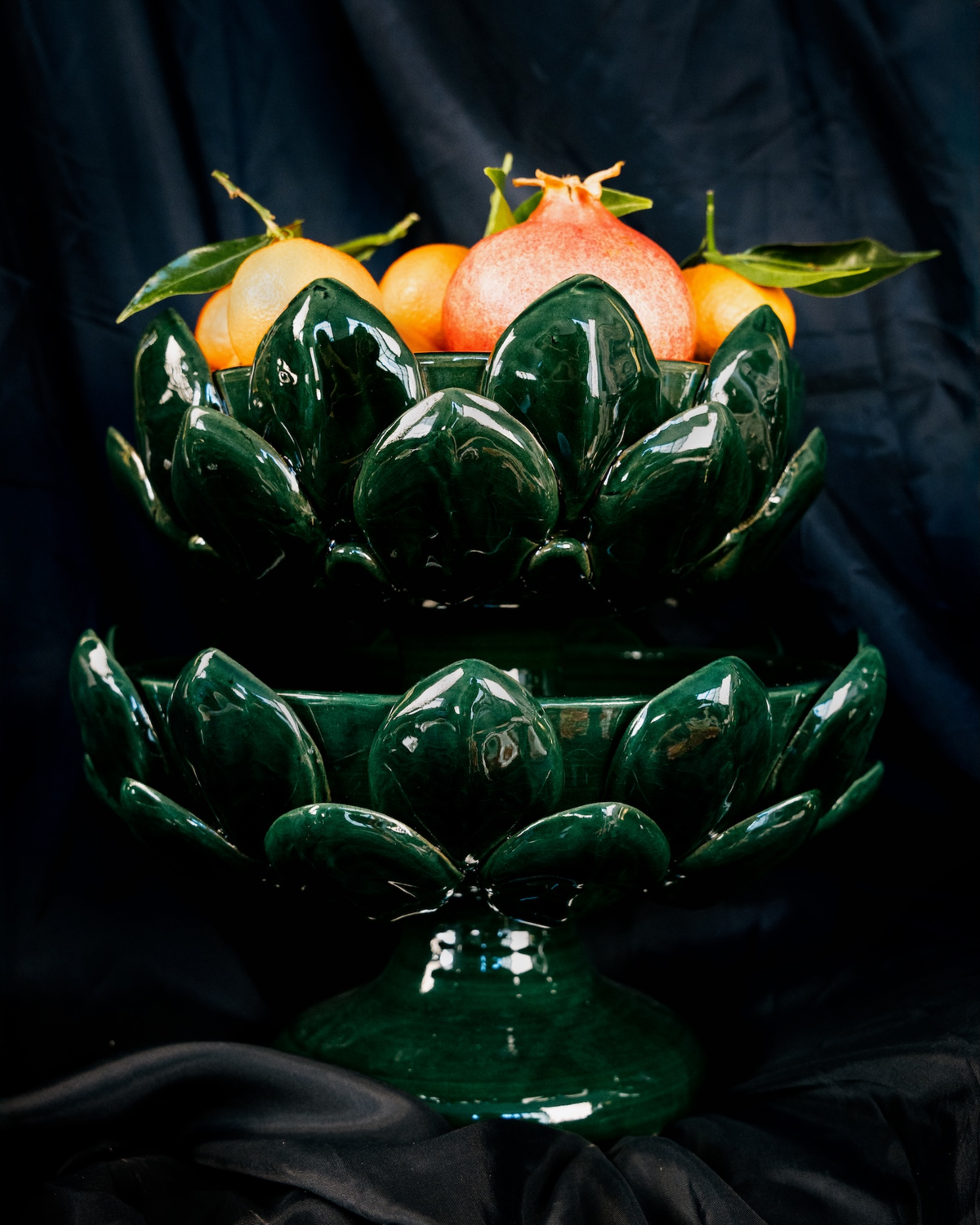 Schale Artischocke Dunkelgrün Keramik, 20cm