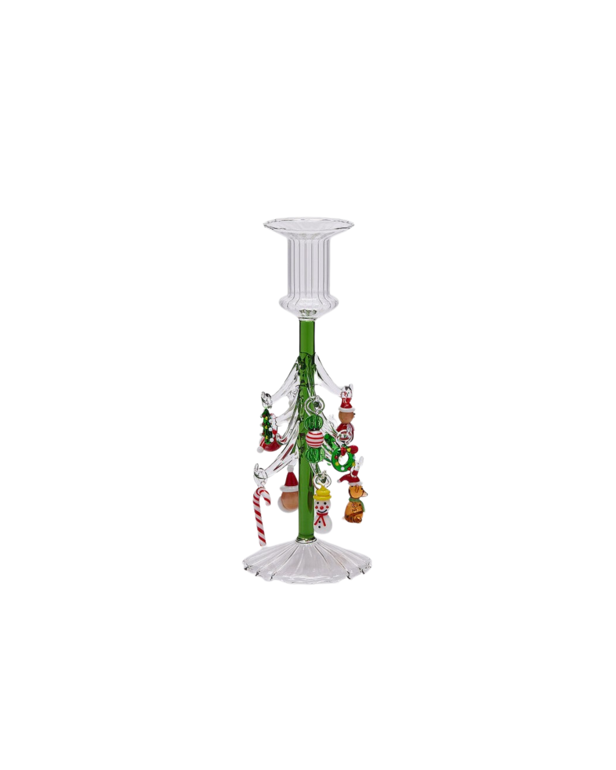 Kerzenhalter Glas Weihnachtsfiguren, 20 cm