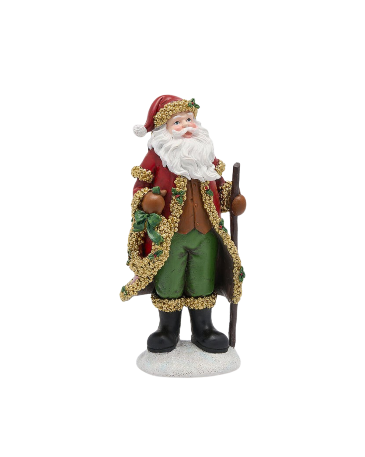 Weihnachtsmann mit Stock, H 27 cm