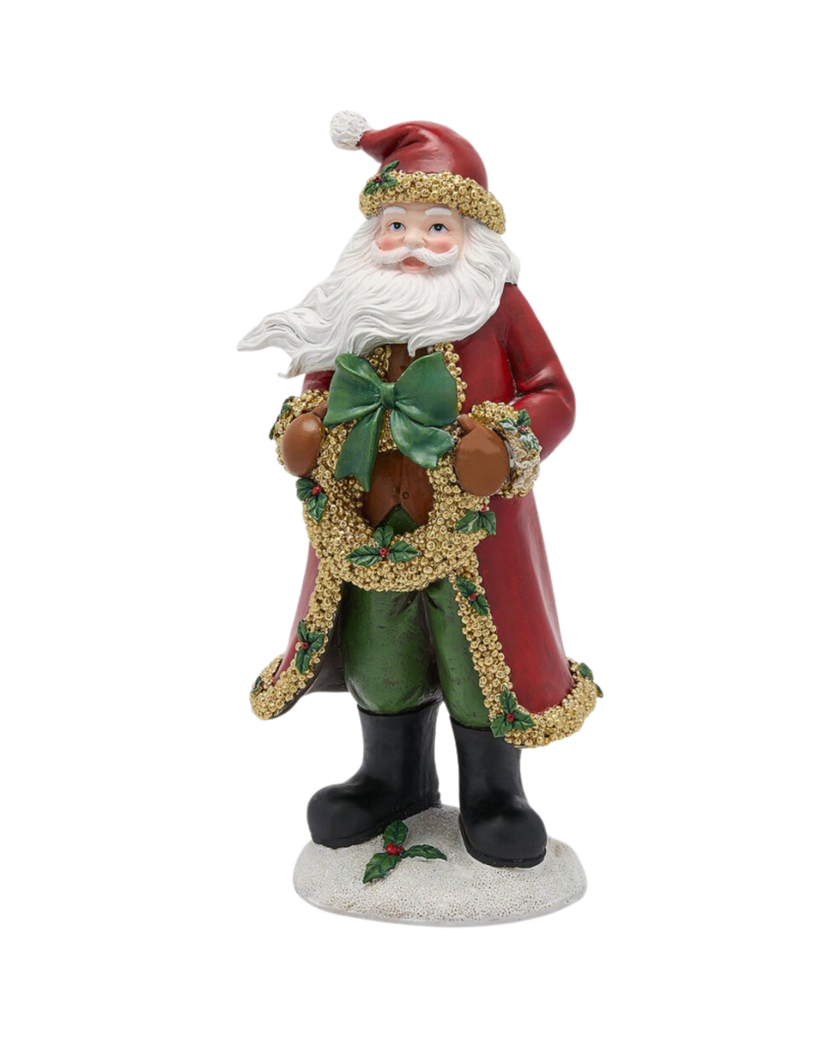 Weihnachtsmann mit Kranz, 37 cm