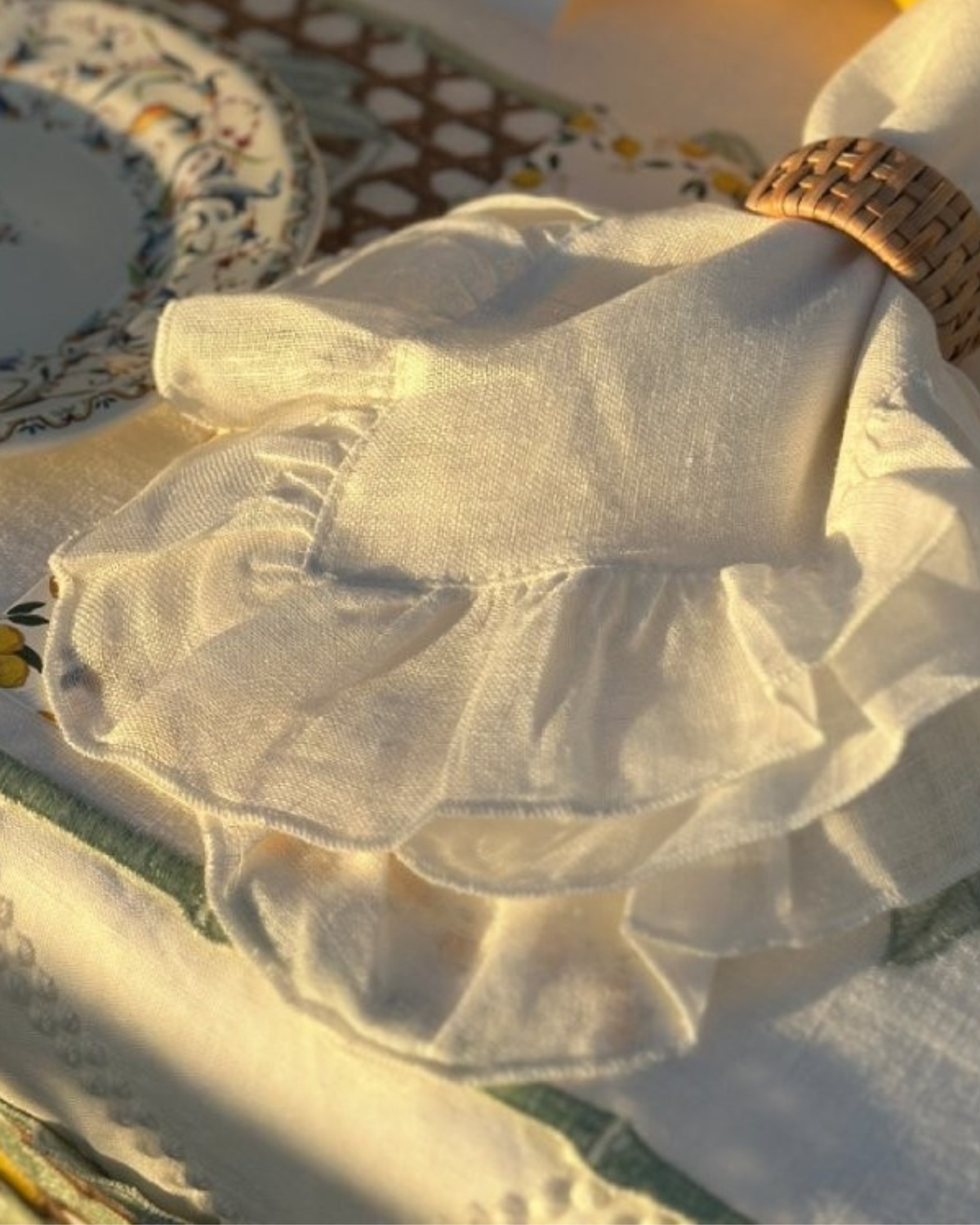 Leinenserviette Avorio Weiß, 2er Set