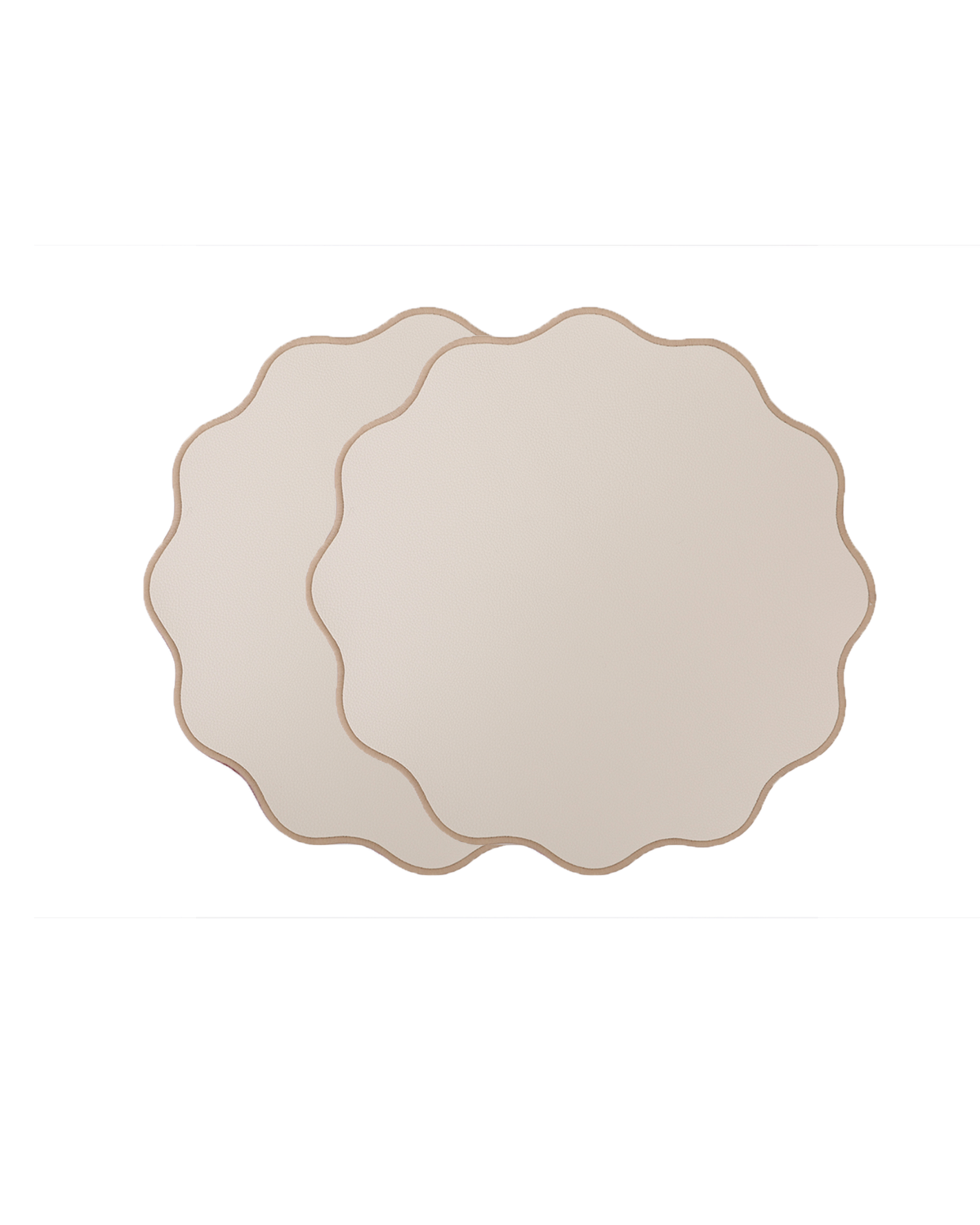 Tischset Rund Lederlook Beige, 2er Set