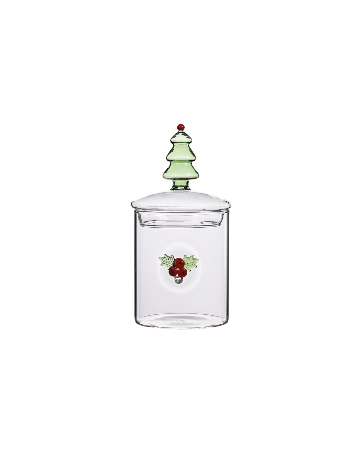 Dose Glas mit Ilex