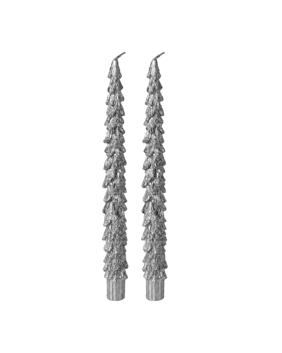 Stabkerzen Tannenbaum Silber, 2er Set