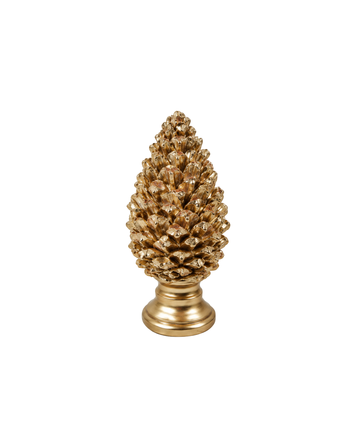 Deko-Zapfen Gold auf Podest, 21 cm