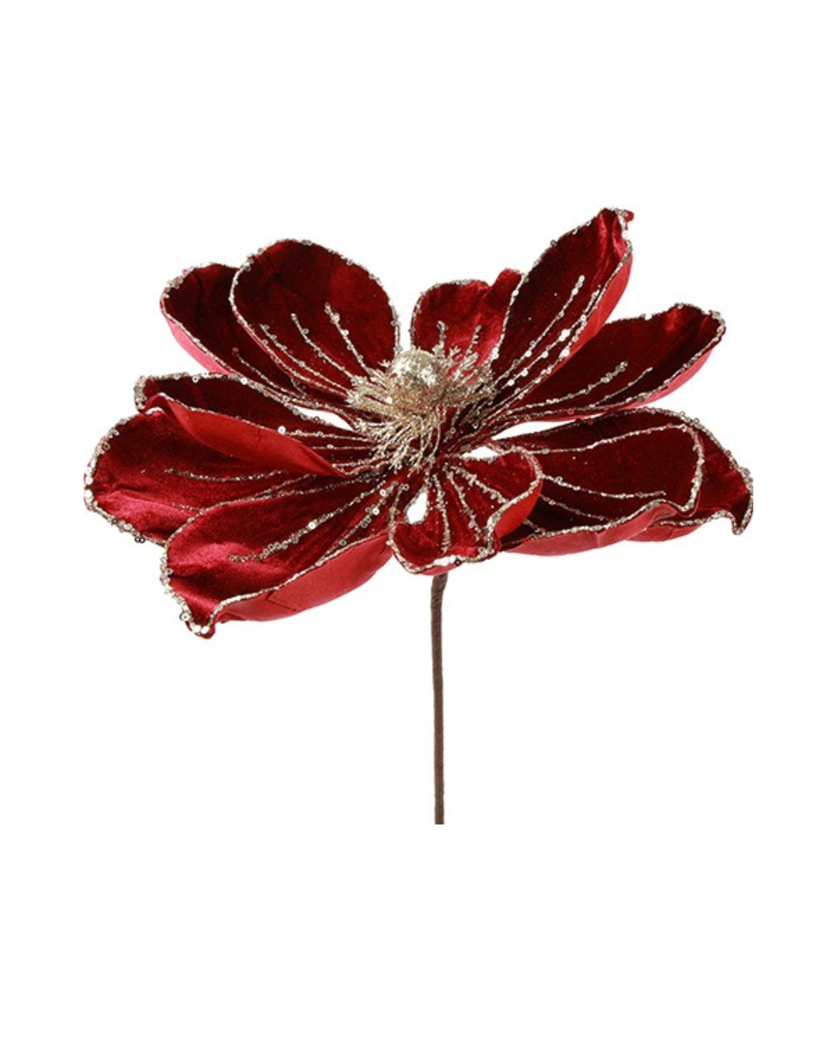 Magnolie Samtoptik Dunkelrot, 64 cm