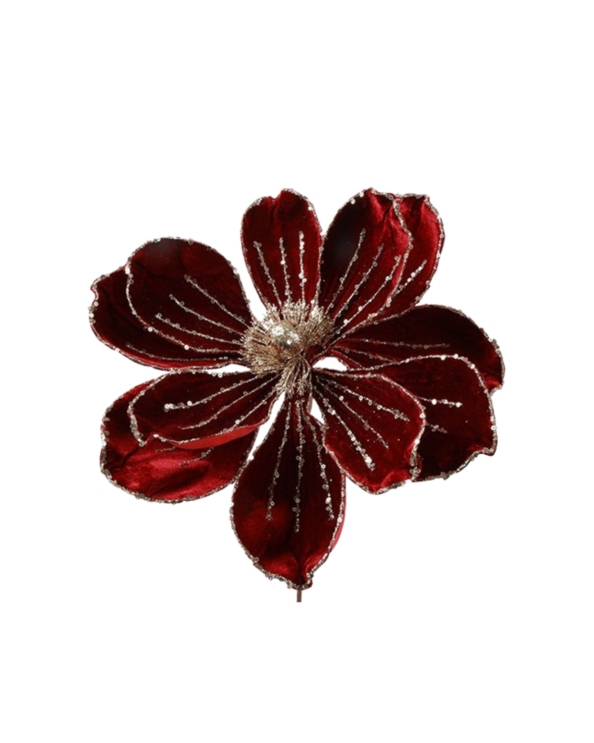 Magnolie Samtoptik Dunkelrot, 64 cm