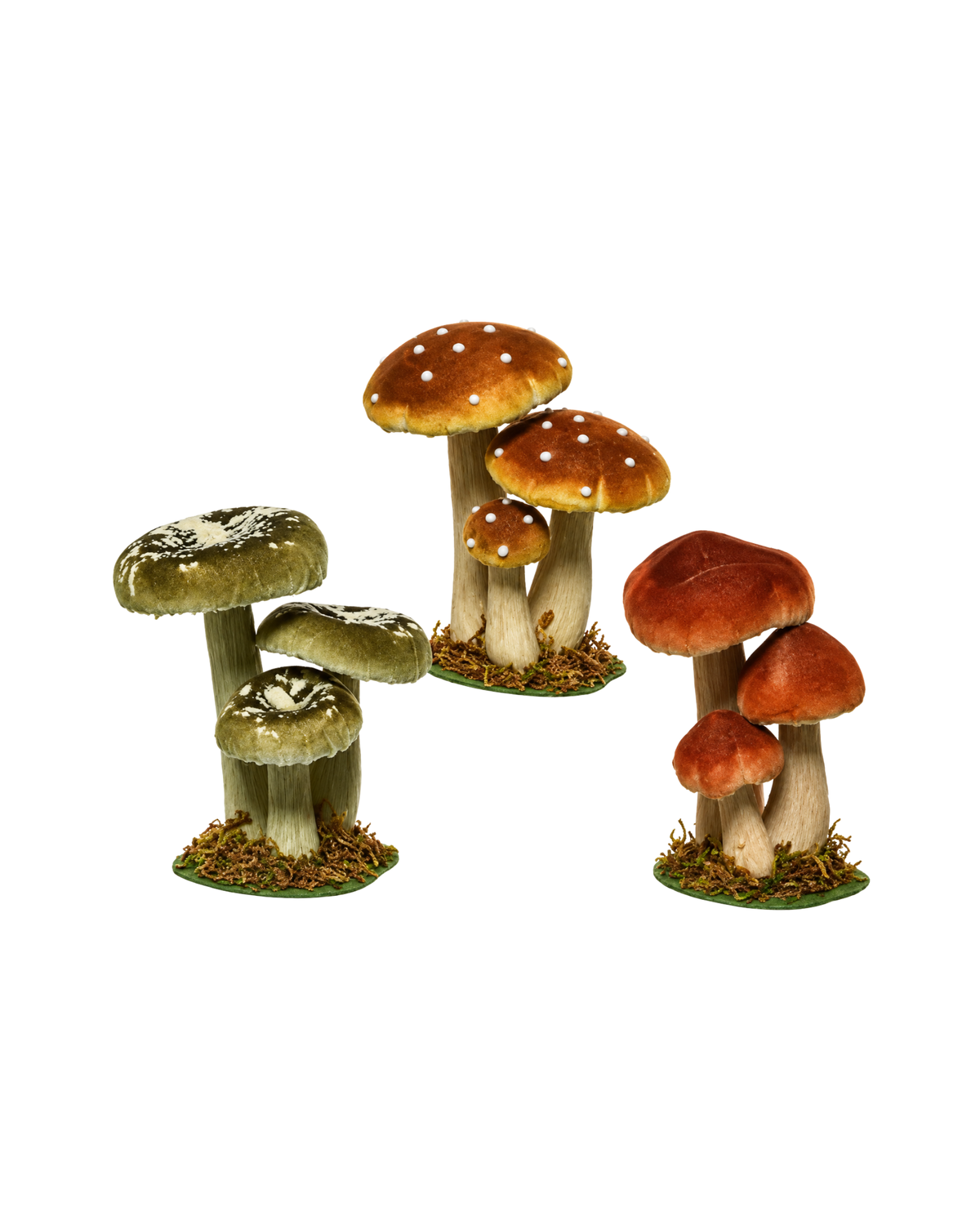 Samtpilz Olivgrün, H 17 cm
