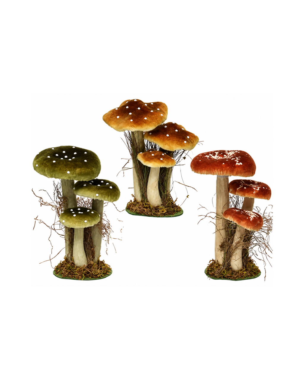 Samtpilz Olivgrün, H 26 cm