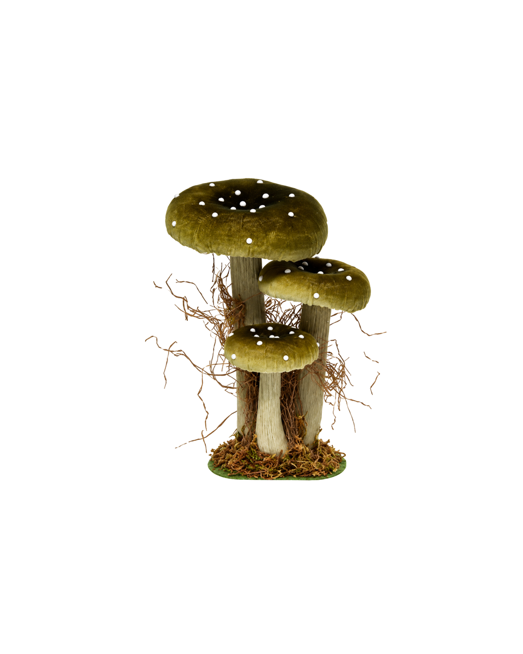 Samtpilz Olivgrün, H 26 cm