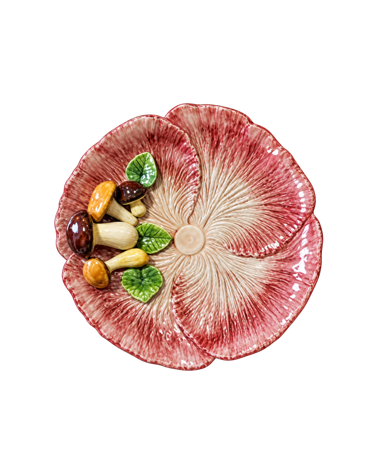 Servierplatte Keramik Radicchio mit Pilzen Rot