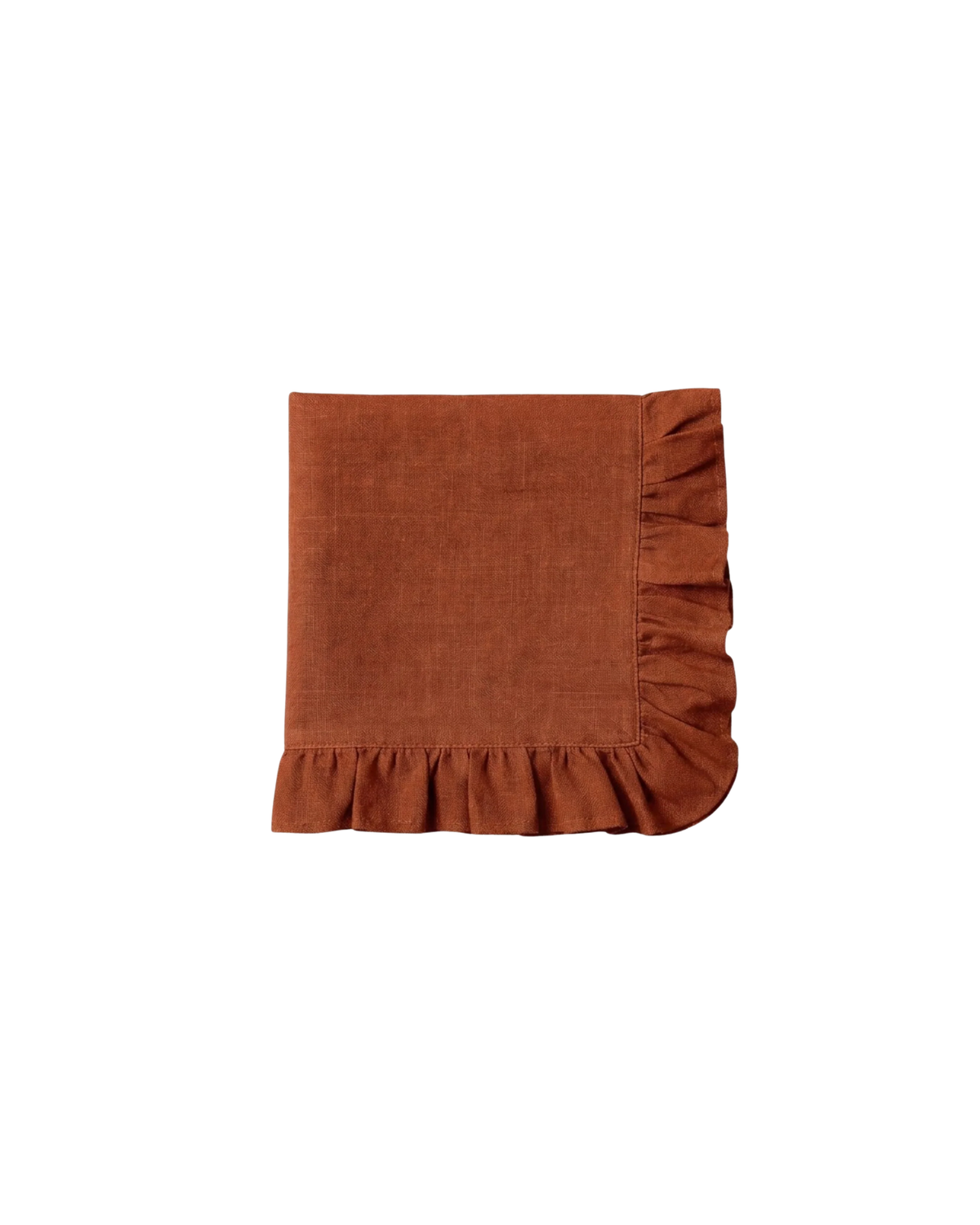 Linen Napkin with Ruffle Edge Orange, Set of 2