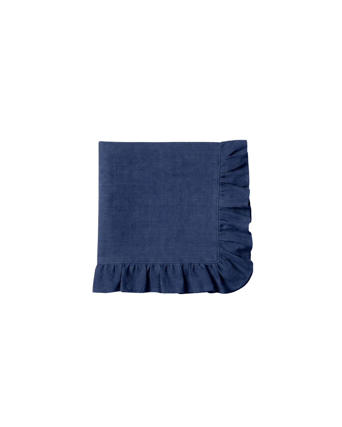 Linen napkin with ruffled edge, dark blue (set of 2)