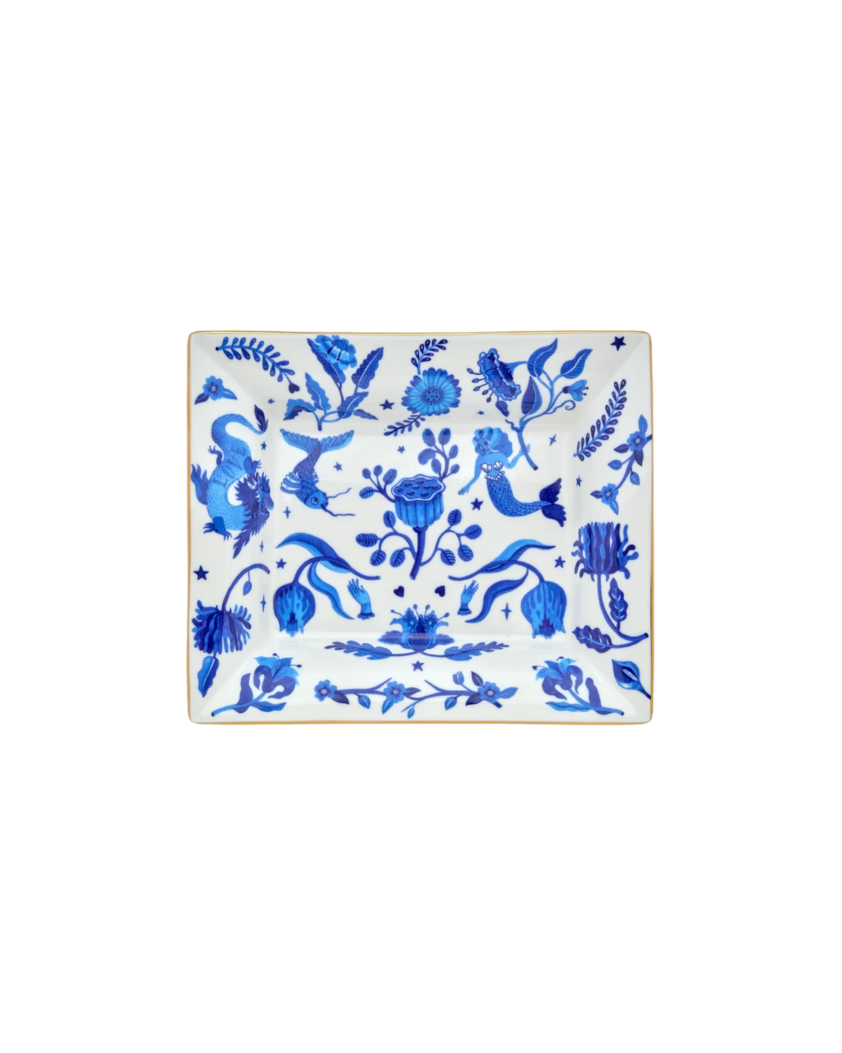 Tablett Keramik Marino Blau, 20,5 × 17 cm