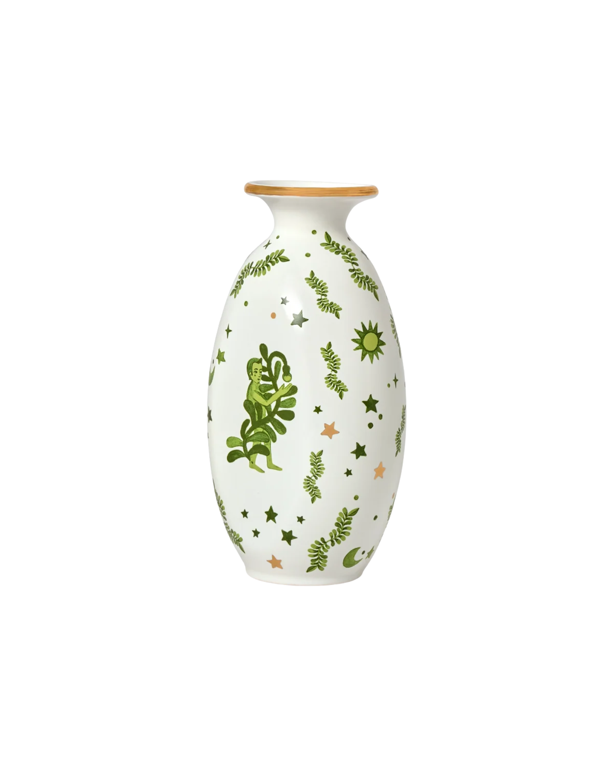 Vase Keramik Eden Uomo Grün, H 26,5 cm