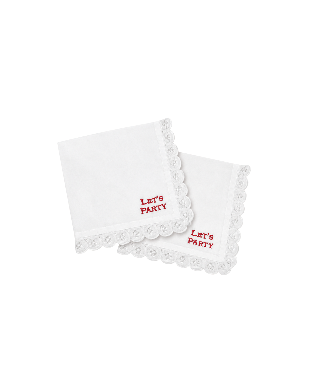 Serviette Let's Party bestickt, 2er-Set