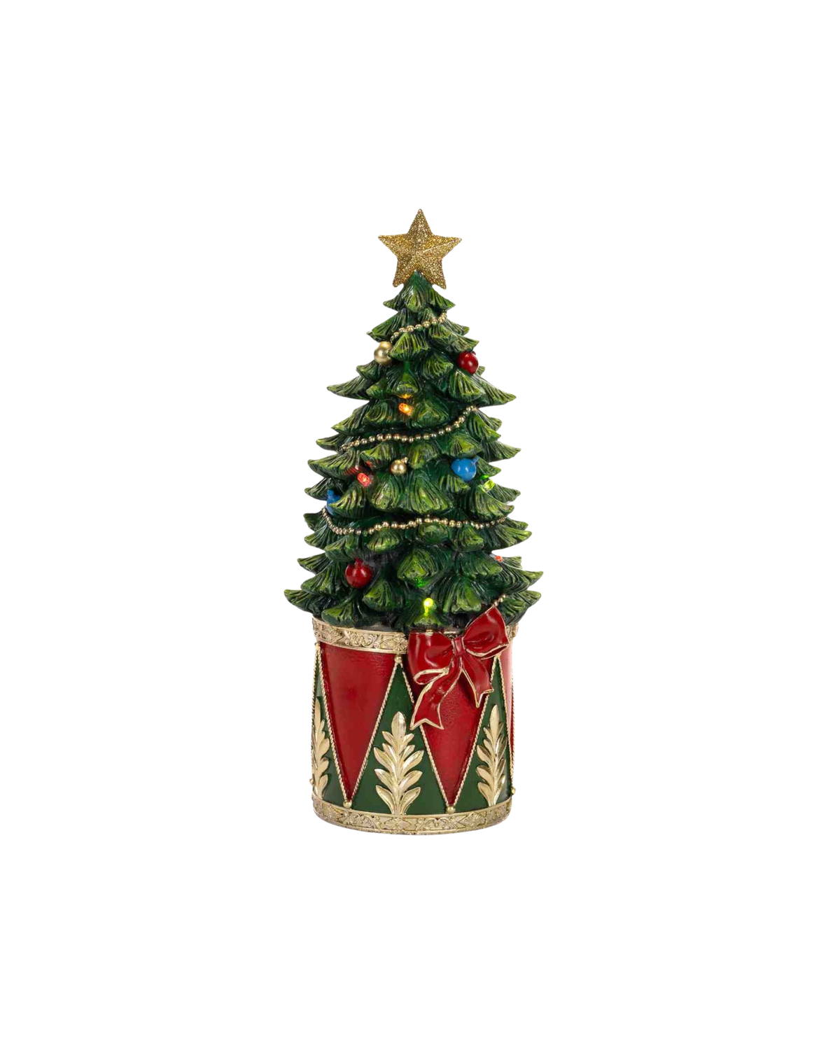 Weihnachtsbaum LED auf Trommel Grün-Rot, 37 cm