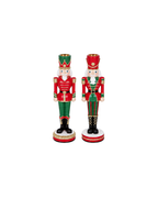 Kerzenständer Nussknacker Soldat Rot-Grün, 2er-Set