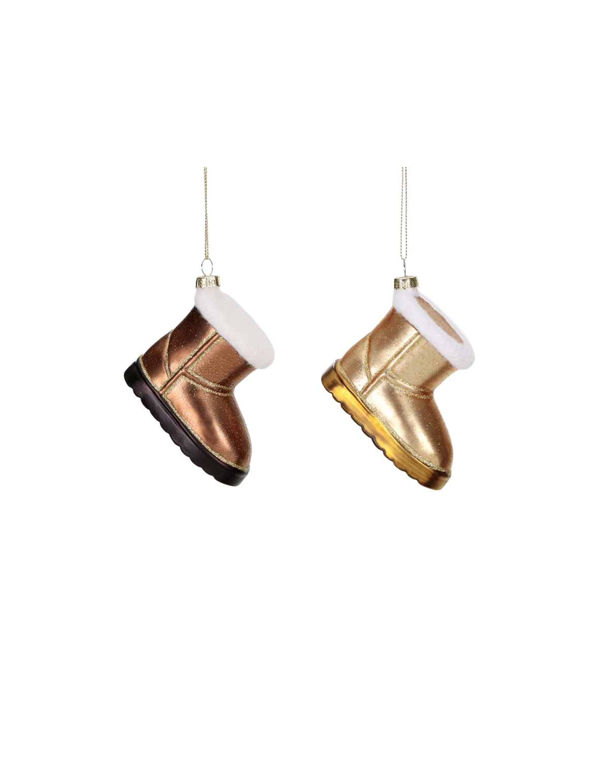 Christbaumschmuck Glas Winterstiefel, 2er-Set