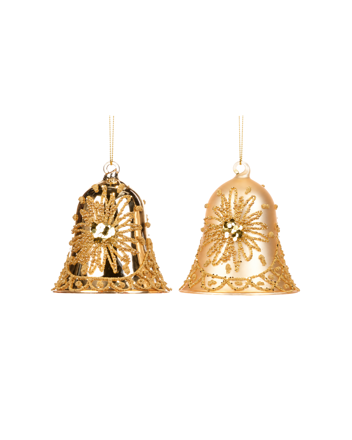 Christbaumschmuck Glas Stern und Glocke, 2er-Set