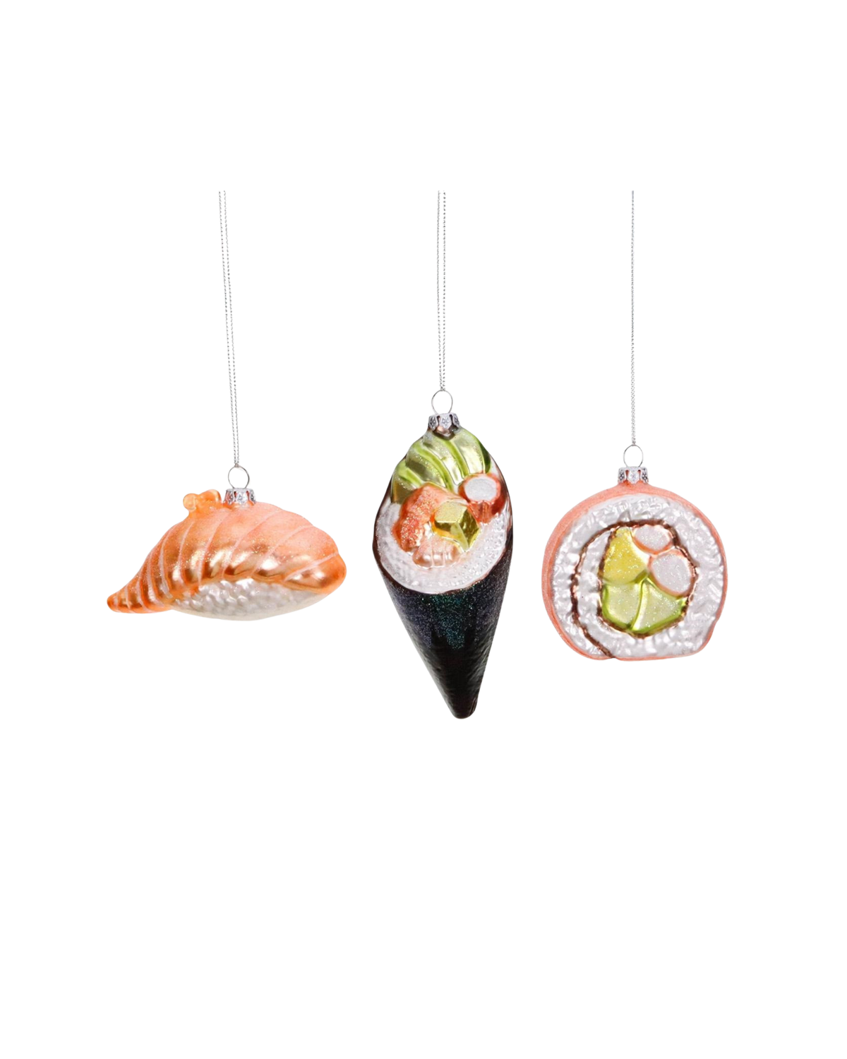 Christbaumschmuck Glas Sushi, 3er-Set