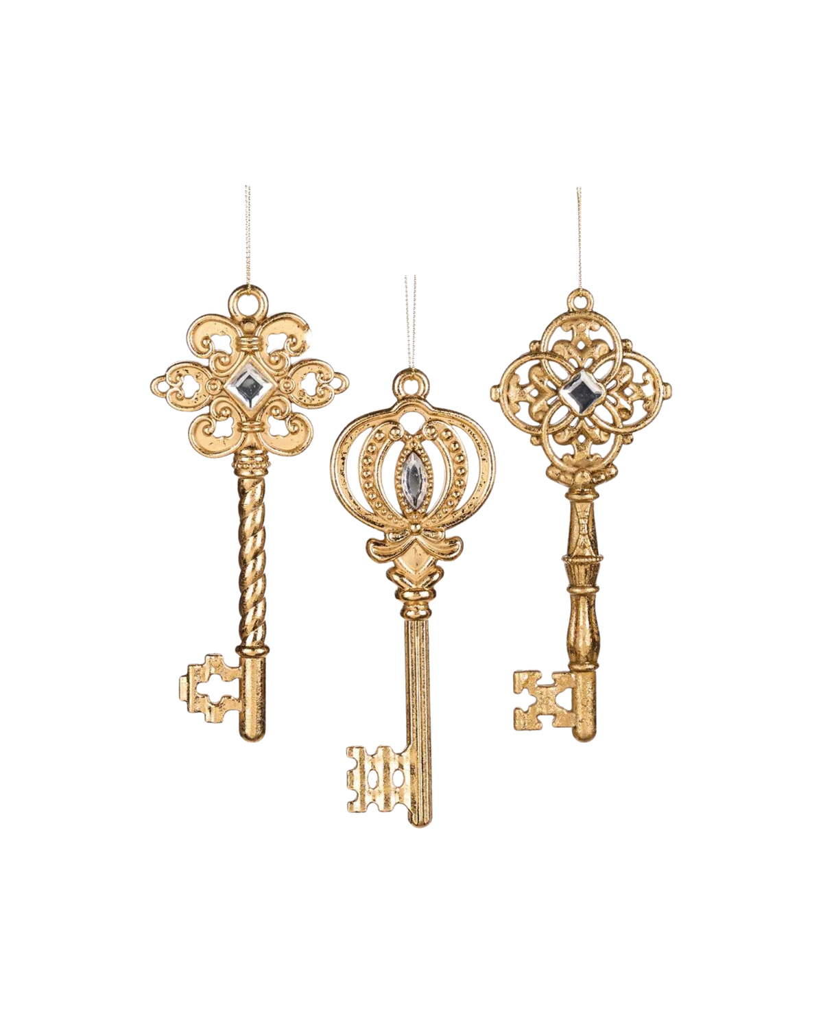 Christbaumschmuck Schlüssel Gold, 3er-Set