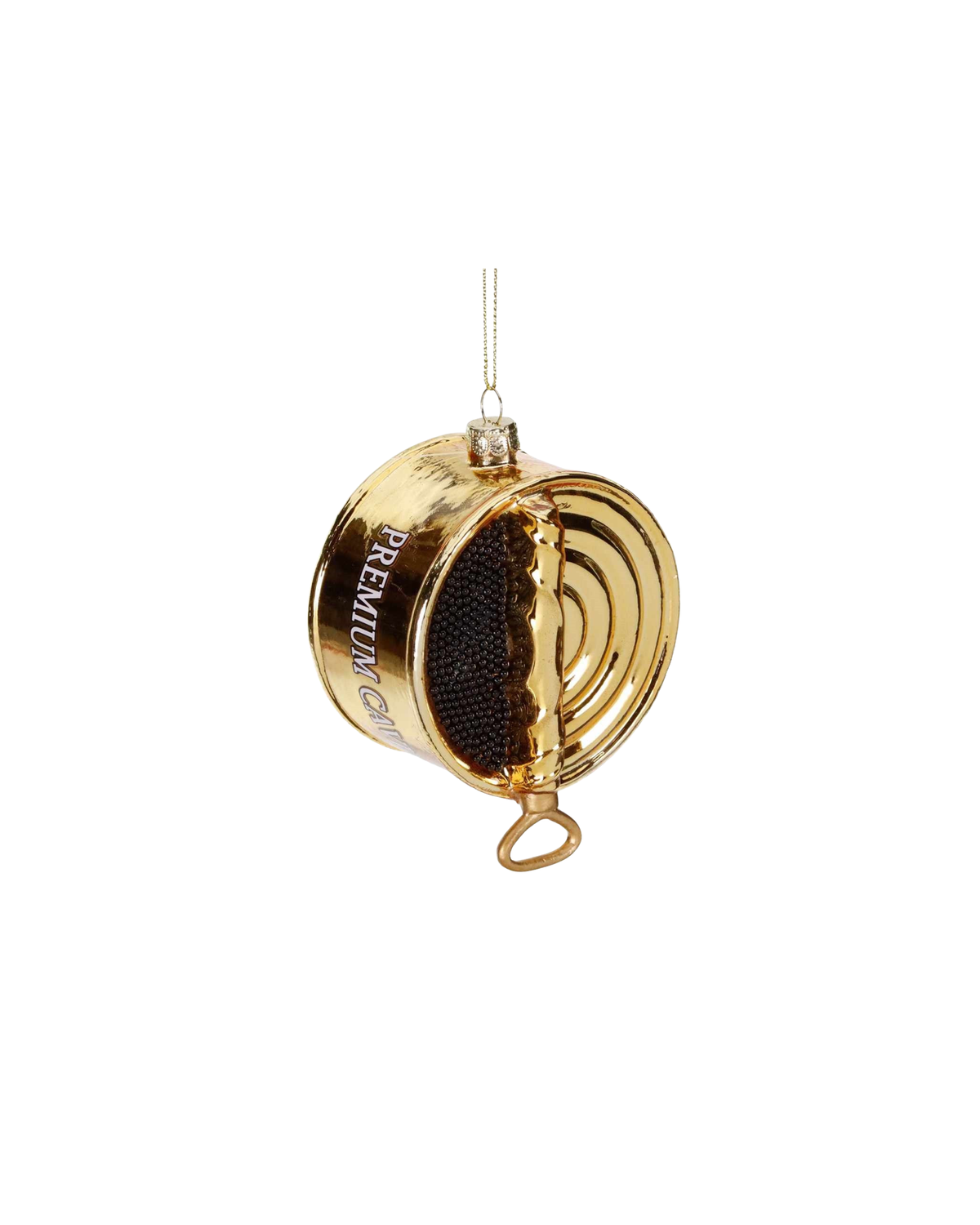 Christbaumschmuck Glas Kaviardose Premium Gold-Schwarz