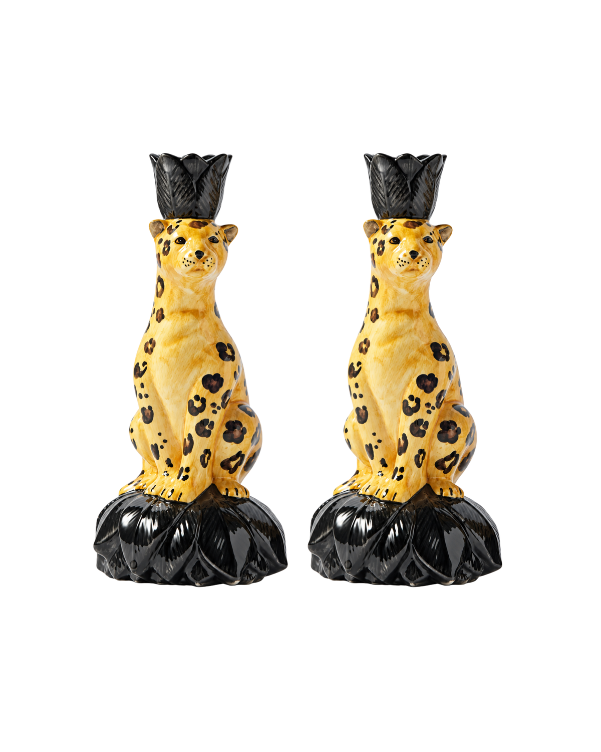 Cheetah Ceramic Candleholder