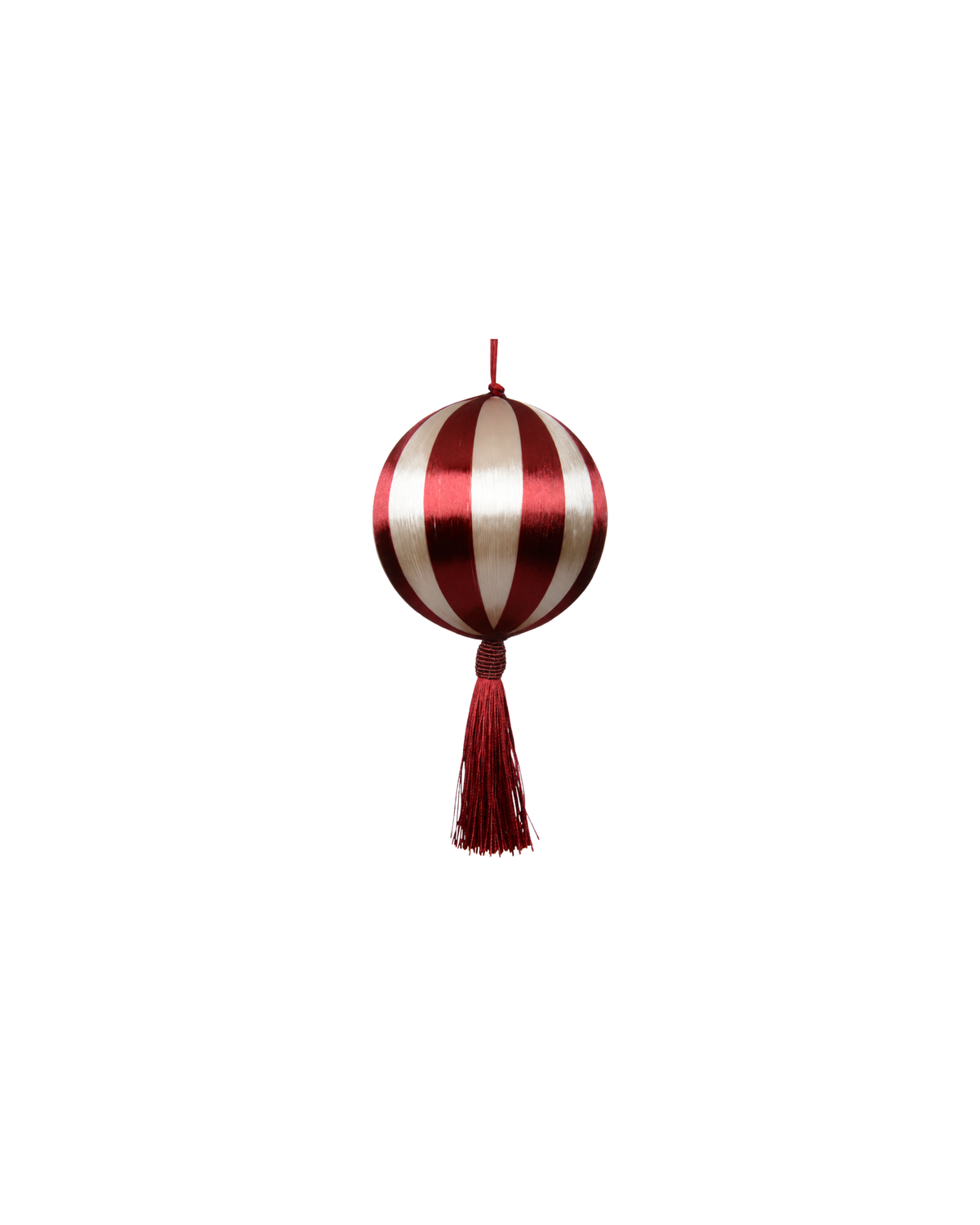 Weihnachtskugel mit Quaste Rot