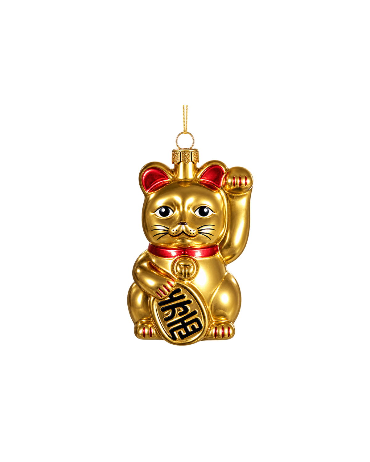 Christbaumschmuck Glückskatze Gold