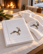 Serviette Hirsch Grau, 2er-Set