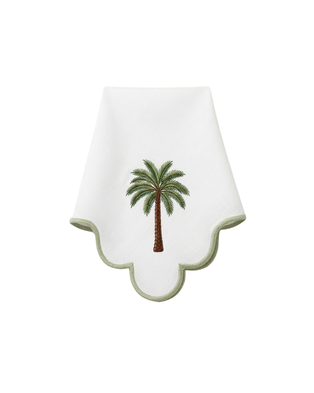 Cloth napkin with palm tree embroidery