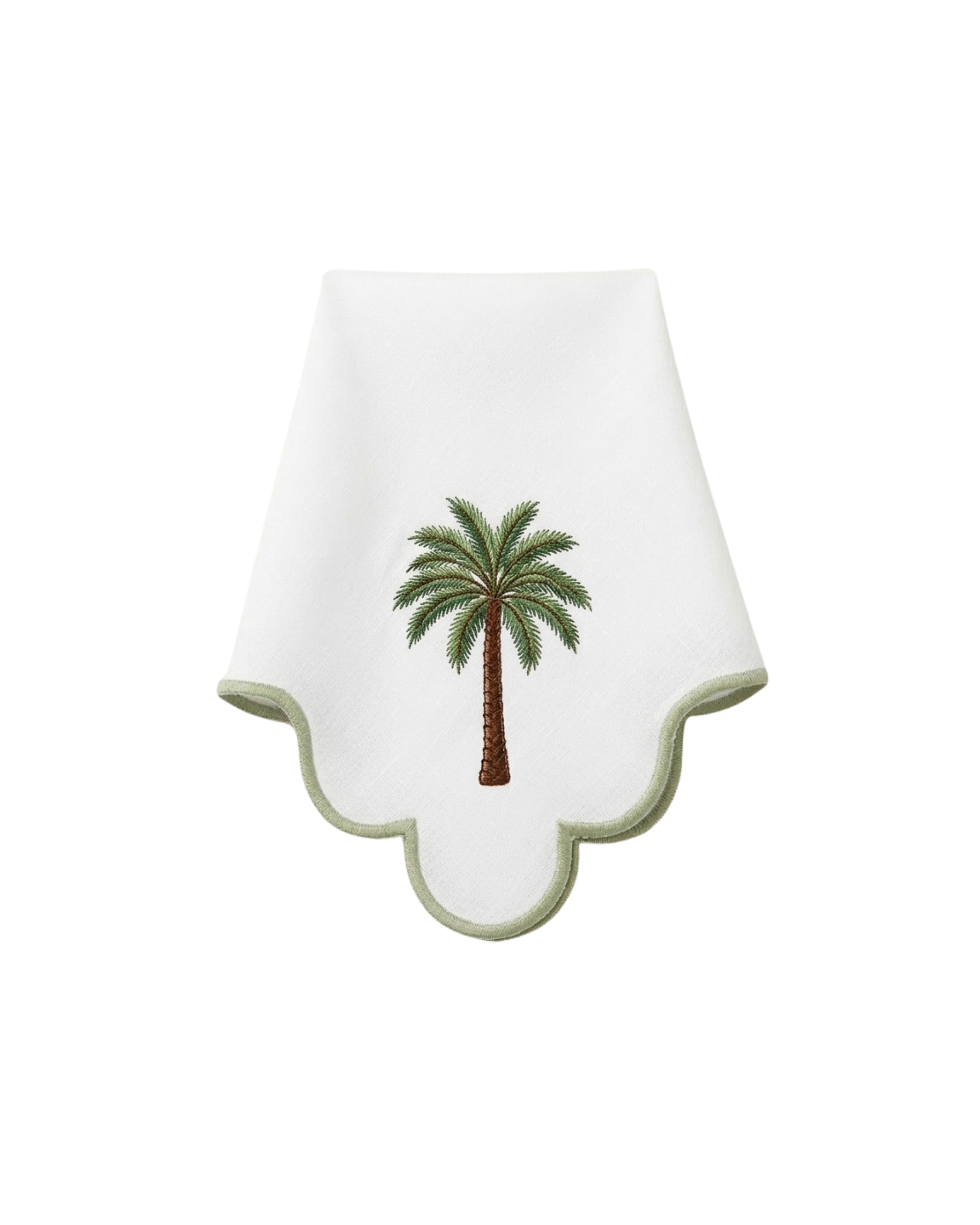 Cloth napkin with palm tree embroidery