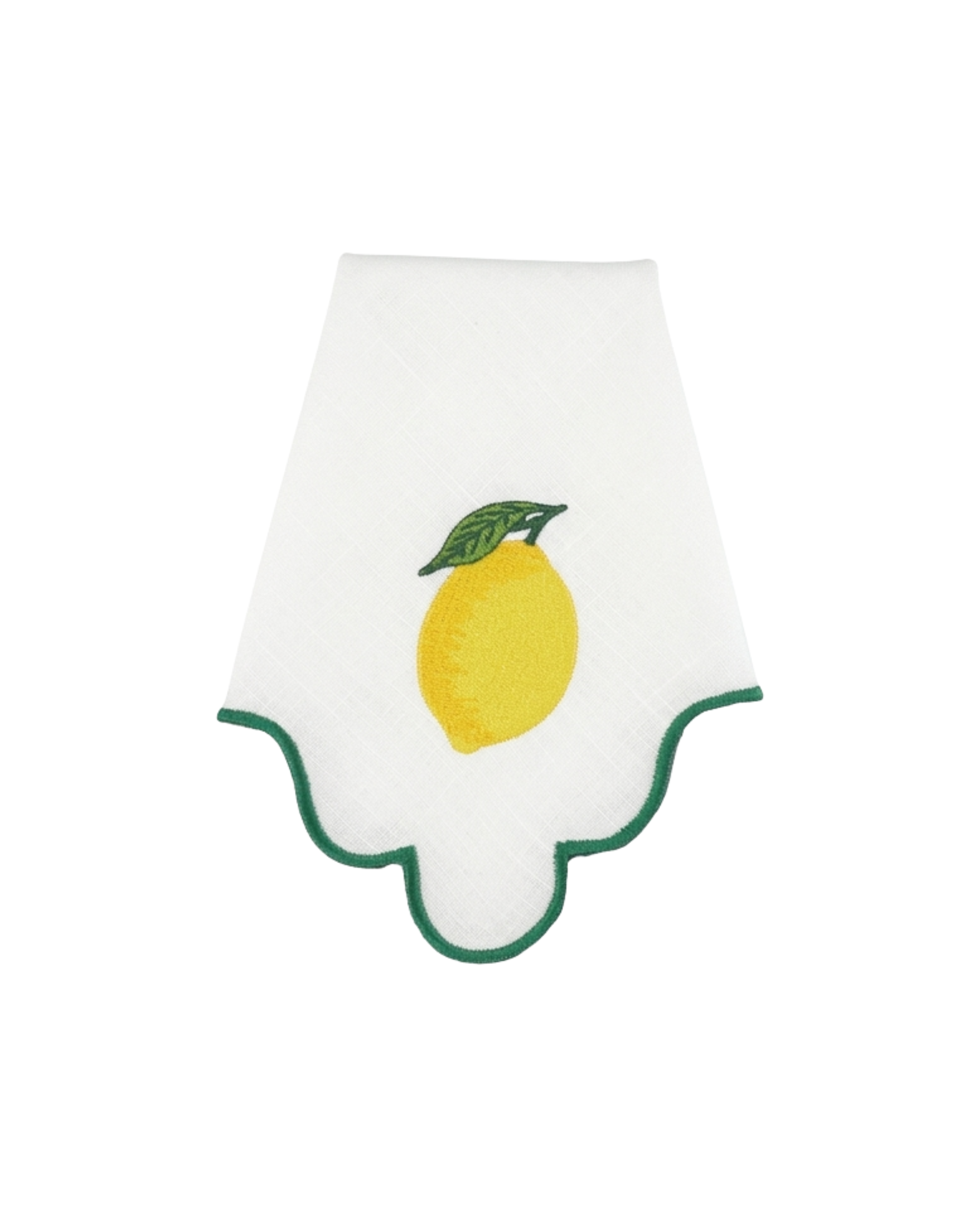Lemon napkin with scalloped edge – linen & cotton (45 × 45 cm)