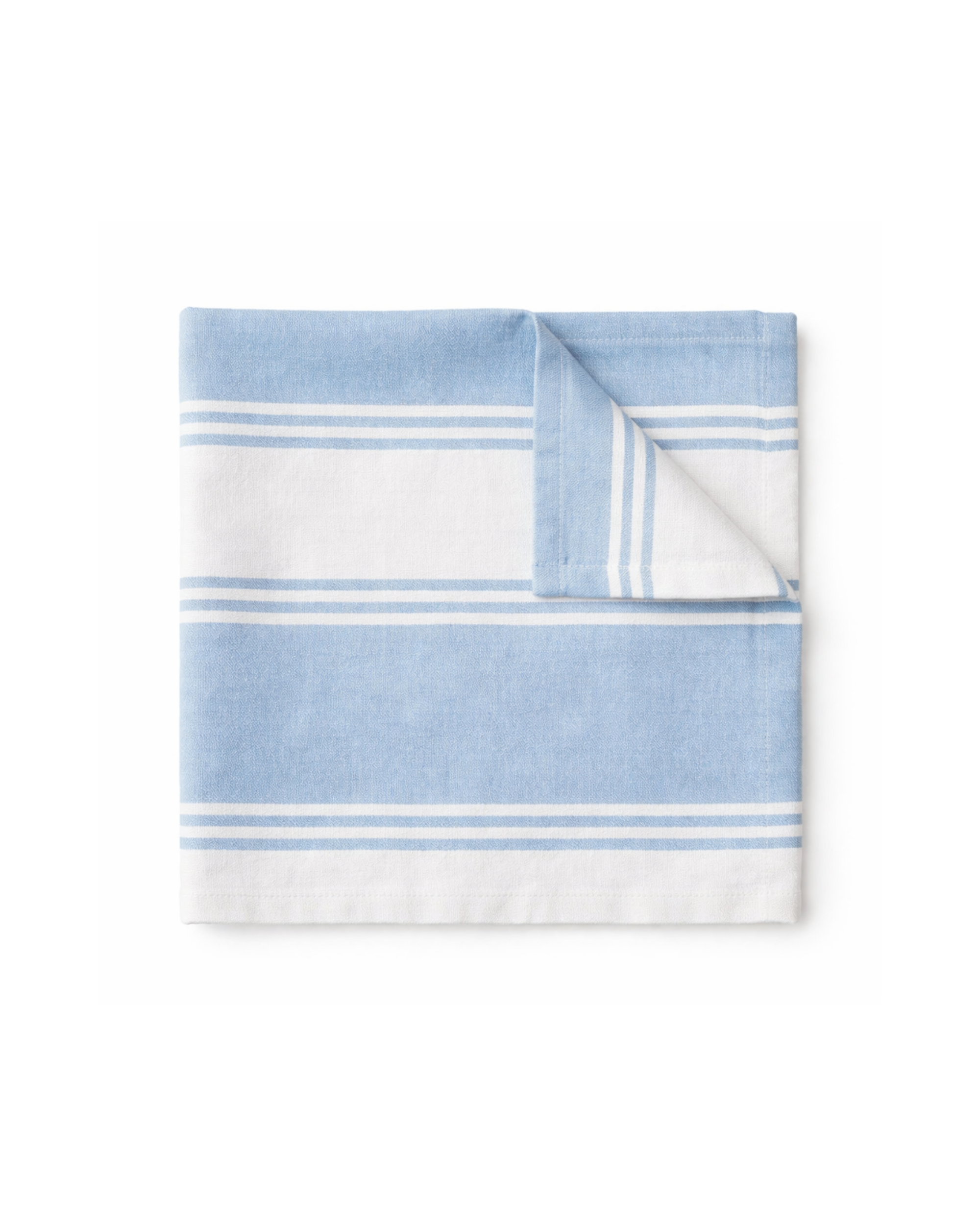 Striped cotton napkin, light blue (set of 4)