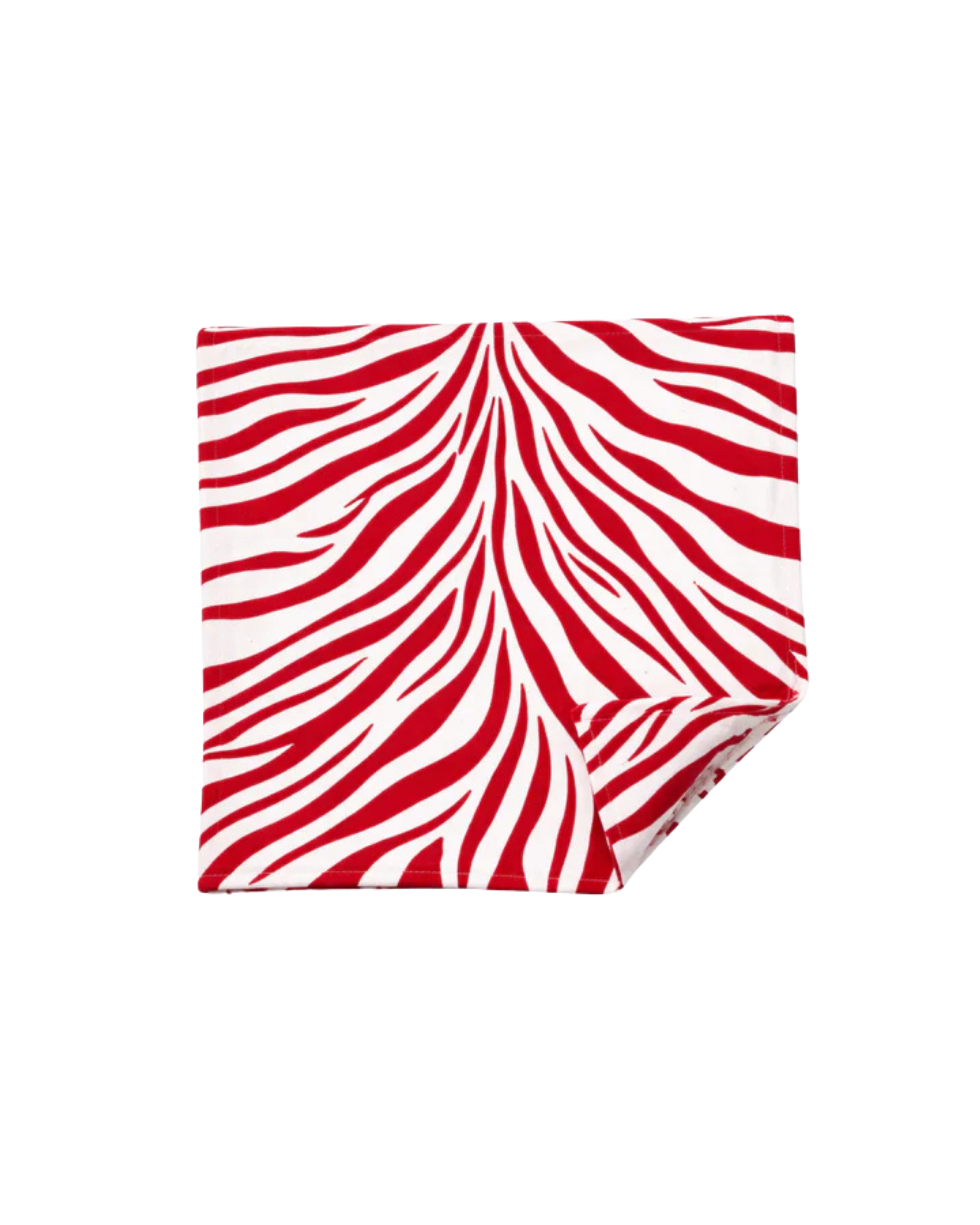 Zebra napkin red and white (set of 4) 