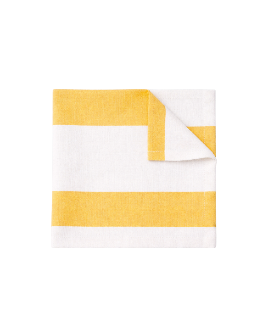 Wide striped linen napkins, yellow (set of 4)