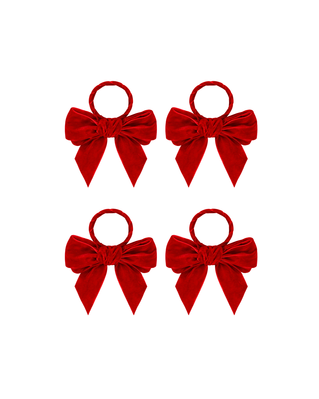 Serviettenring Schleife Samt Rot Set of 4