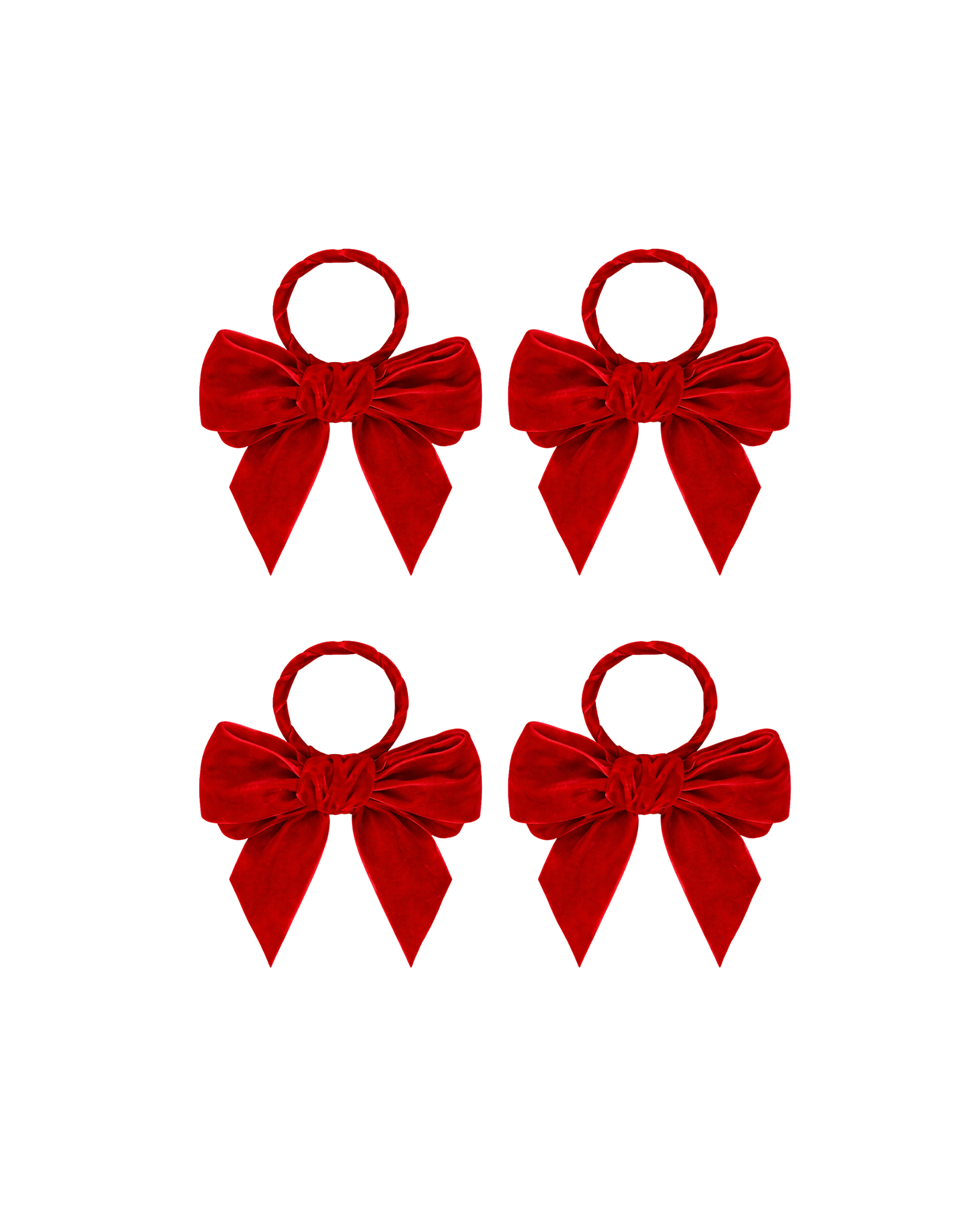 Serviettenring Schleife Samt Rot Set of 4