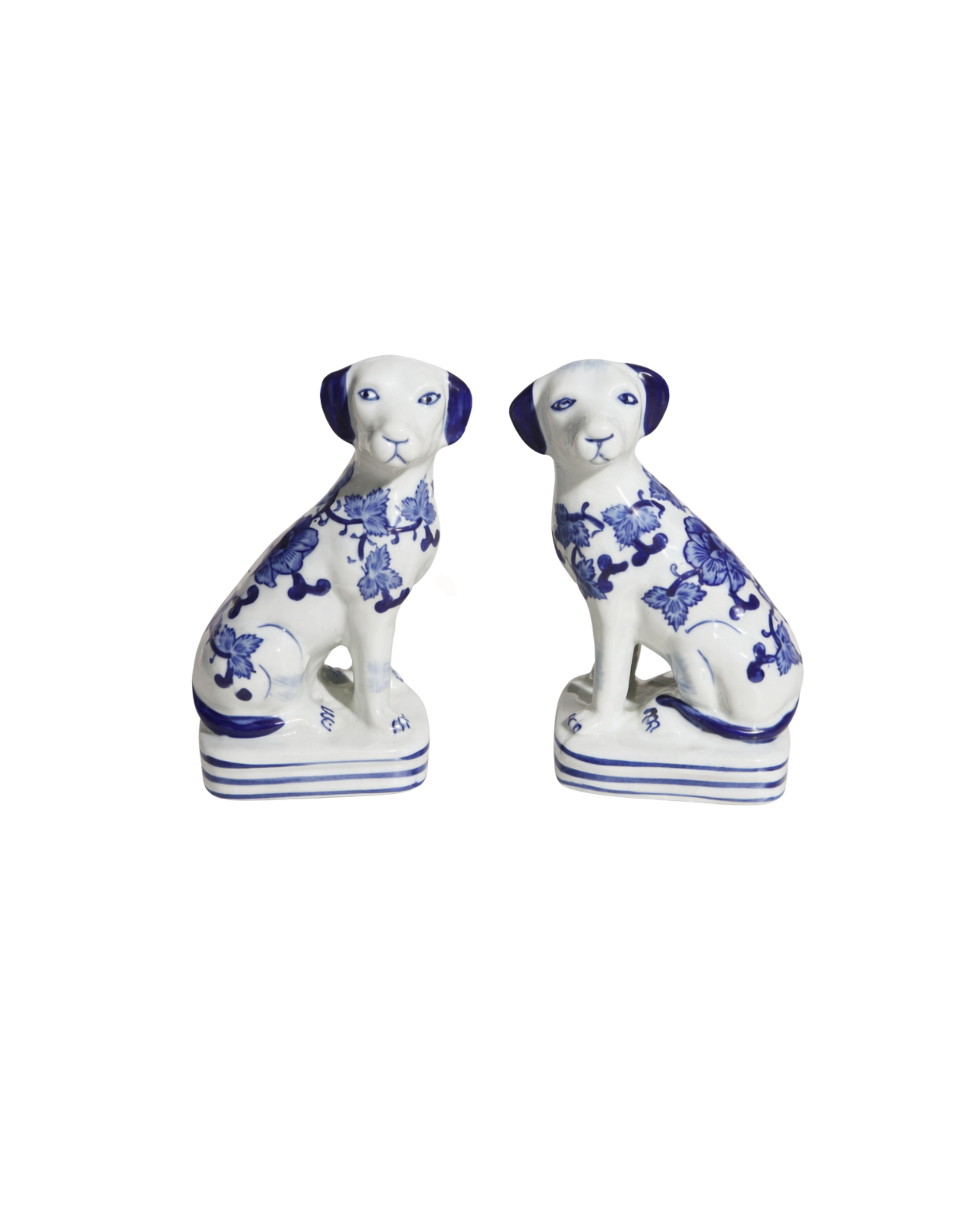 Porzellan Hunde, 2er Set
