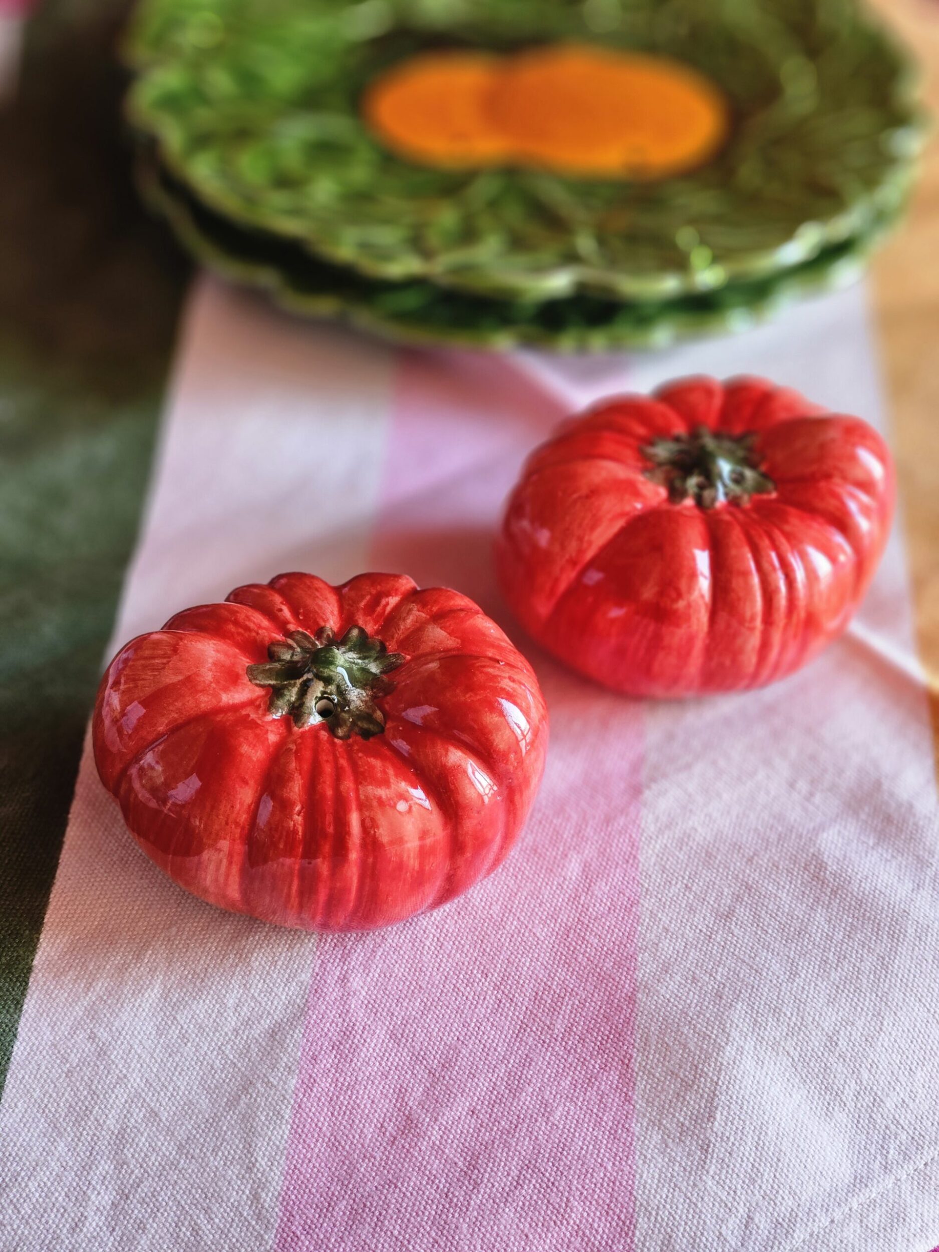 Handbemaltes Keramik Salz- und Pfefferset Tomate