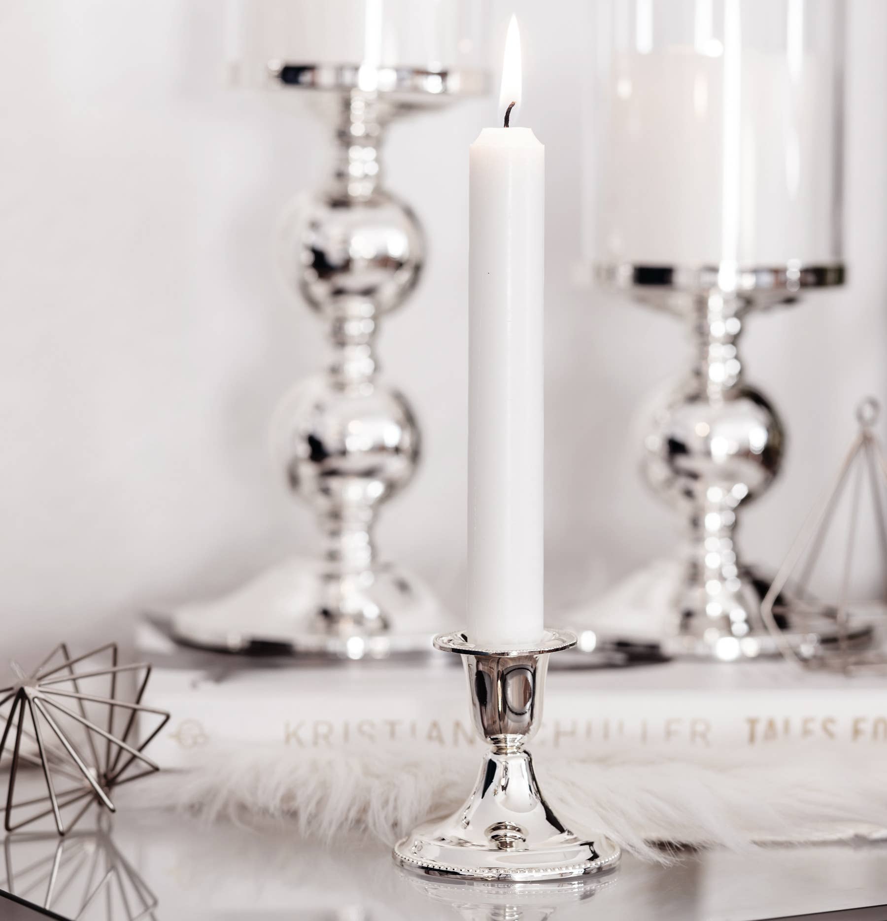 Silver-plated taper candle holder