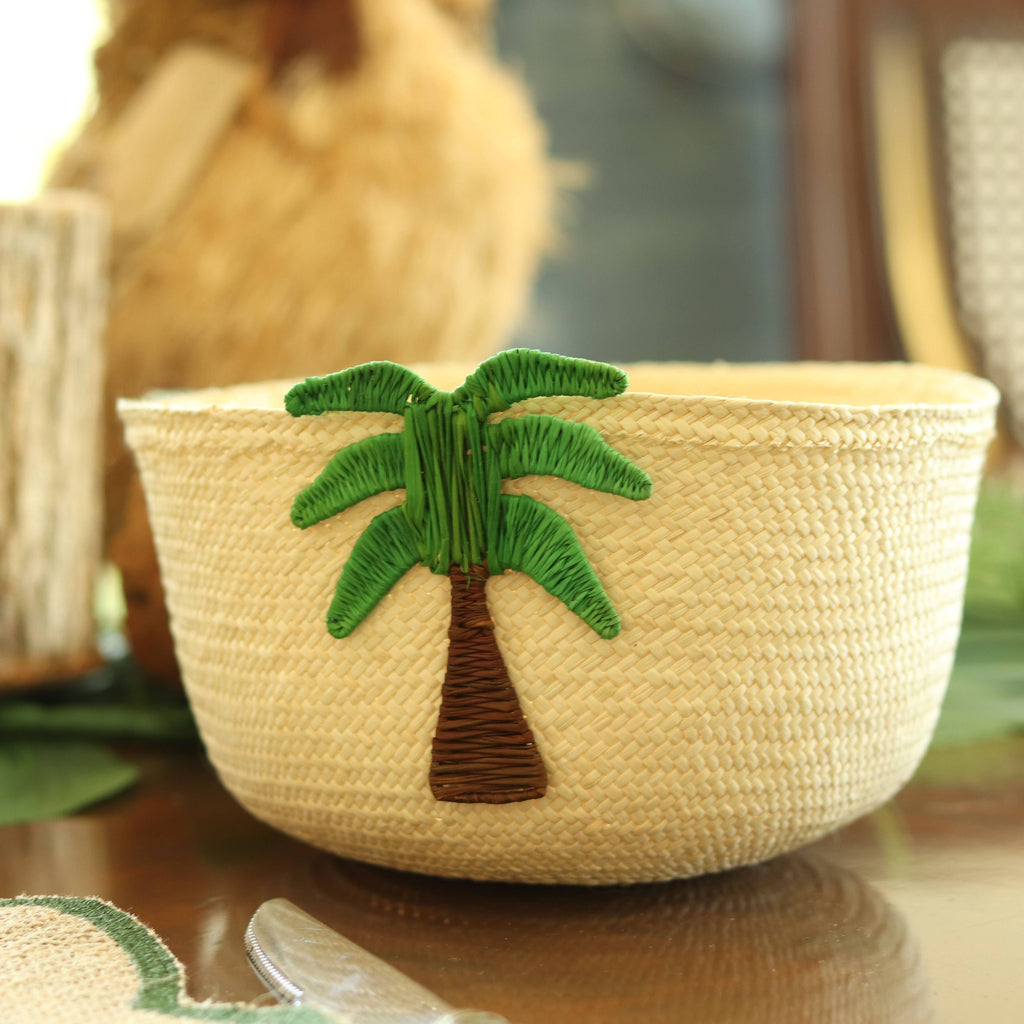 Basket with palm tree