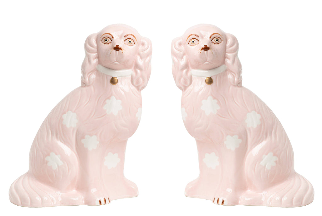Staffordshire Hundefiguren Rosa, 2er Set