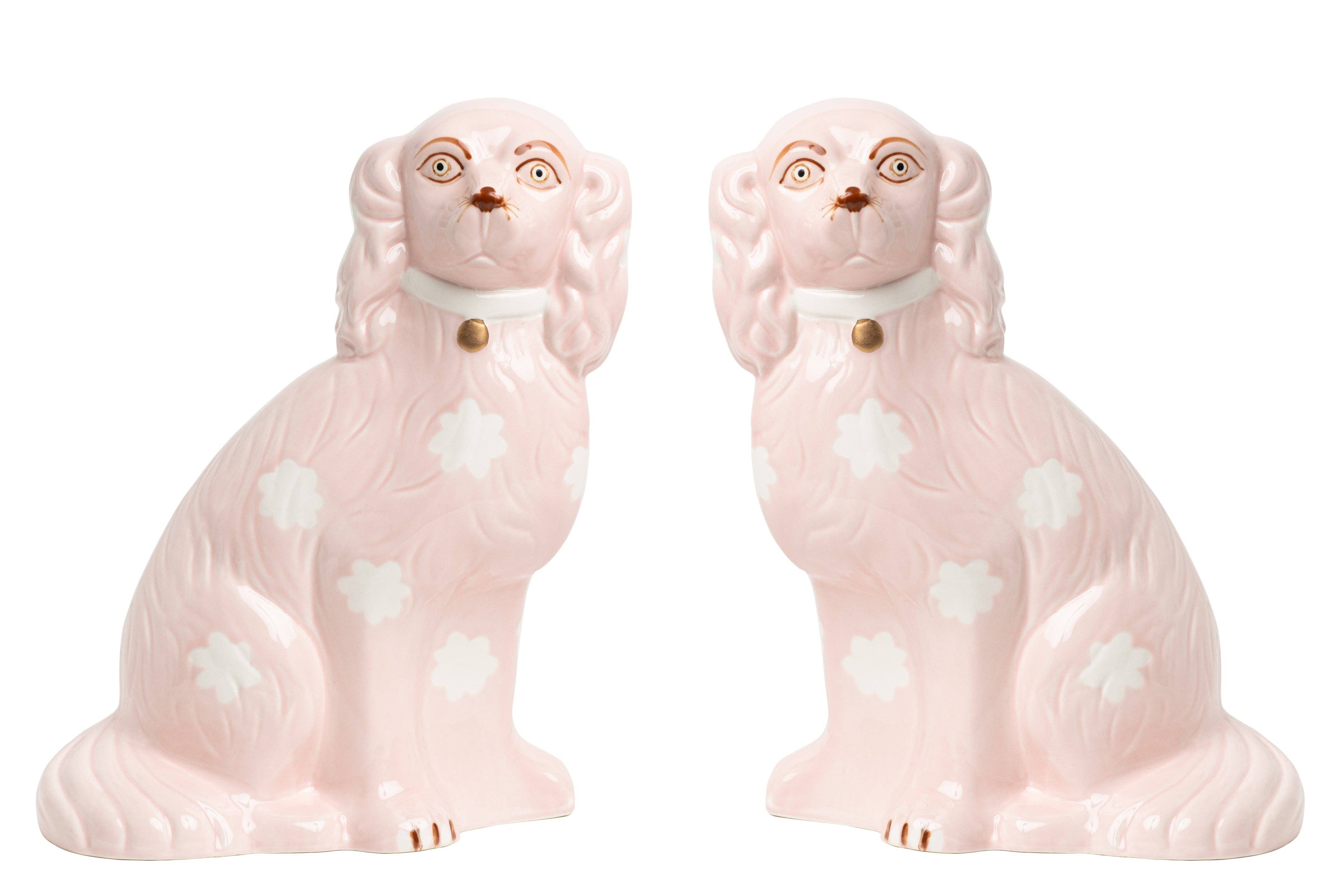 Staffordshire Hundefiguren Rosa, 2er Set